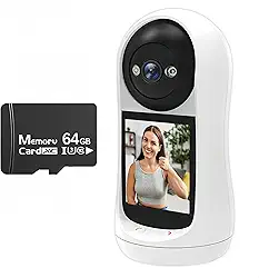 Babá Eletrônica Inteligente com Alexa Wifi 360º | Monitor 24h para Bebês, Idosos e Pacientes | Tela Grande 2.8' + Vídeo/Áudio Bidirecional | Câmera 2MP Full HD + Visão Noturna (Câmera+64G Memory Card)