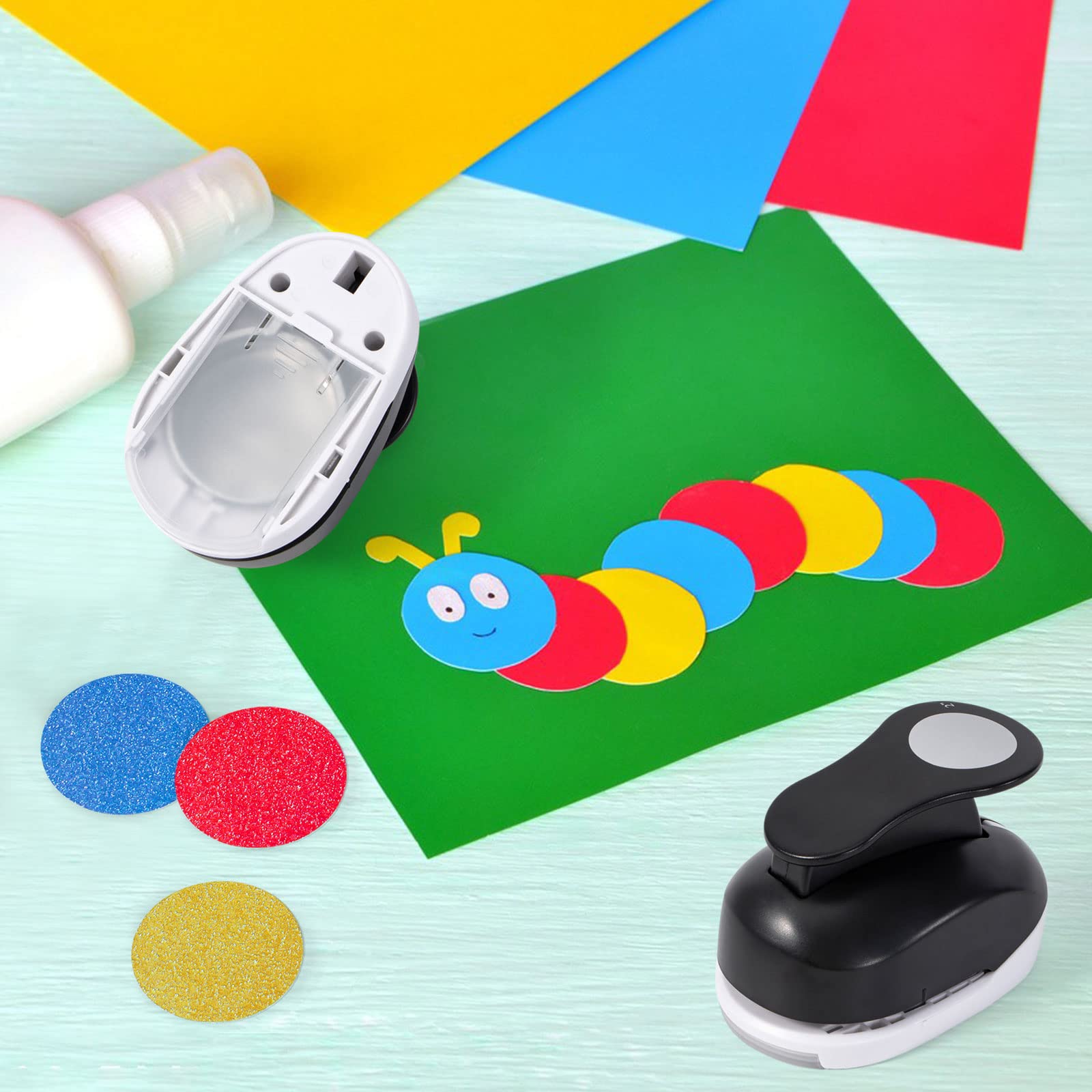 Dziurkacz Katfort 5,5 cm, dziurkacz do rzemiosła papierowego, kartonu, etykiety marki, pakowania prezentów, kartek okolicznościowych i albumów do scrapbookingu, czarny