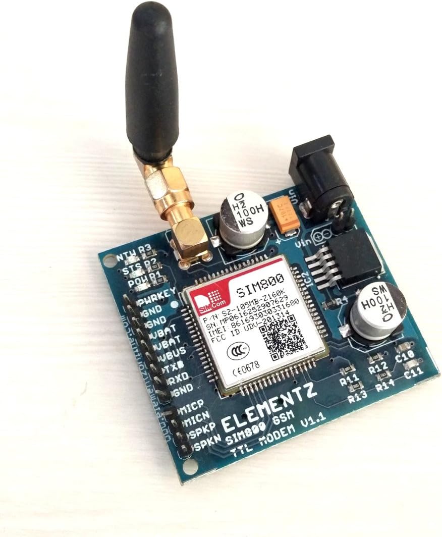 Elementz Engineers Guild Pvt Ltd SIM800 UART TTL GSM Modem Module With SMA Antenna