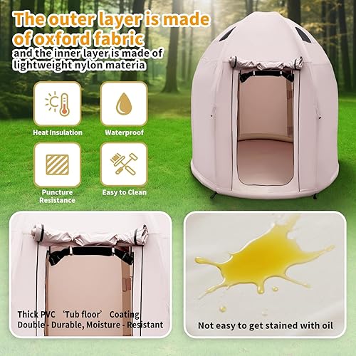 Miniatura 3 de Tienda de campaña inflable con cúpula iglú de burbujas, casa portátil impermeable al aire libre con puertas de malla de doble capa