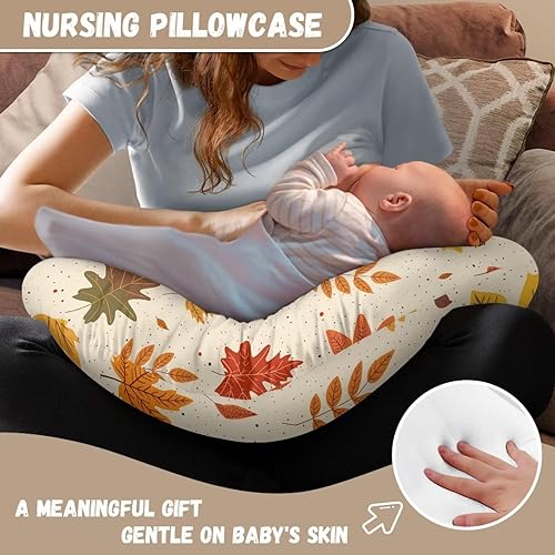 Miniatura 6 de Funda de almohada de lactancia materna con hojas de otoño, funda de almohada suave y fácil de limpiar otoño Acción de Gracias