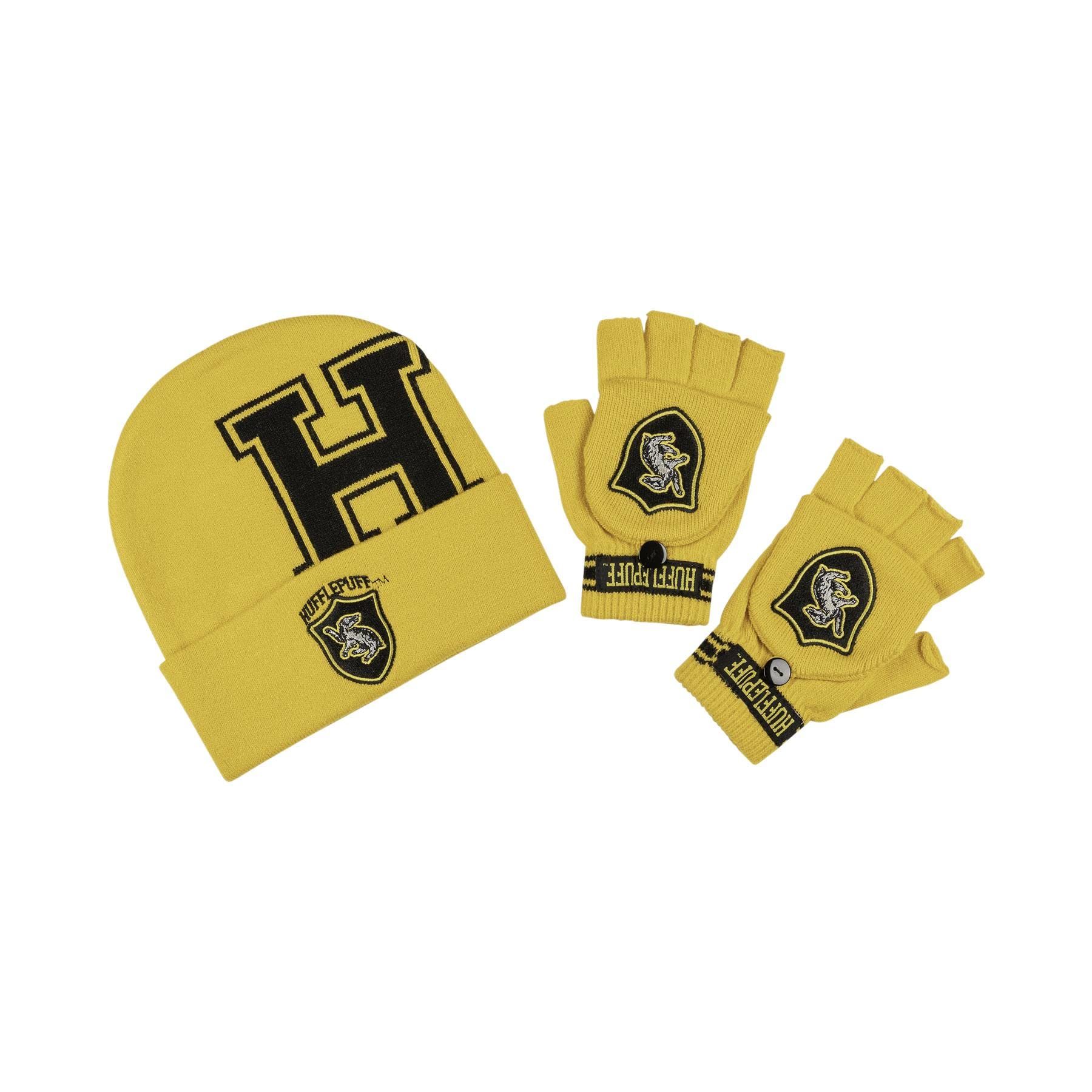 Harry Potter Hufflepuff Hat & Glove Mitt Combo Set