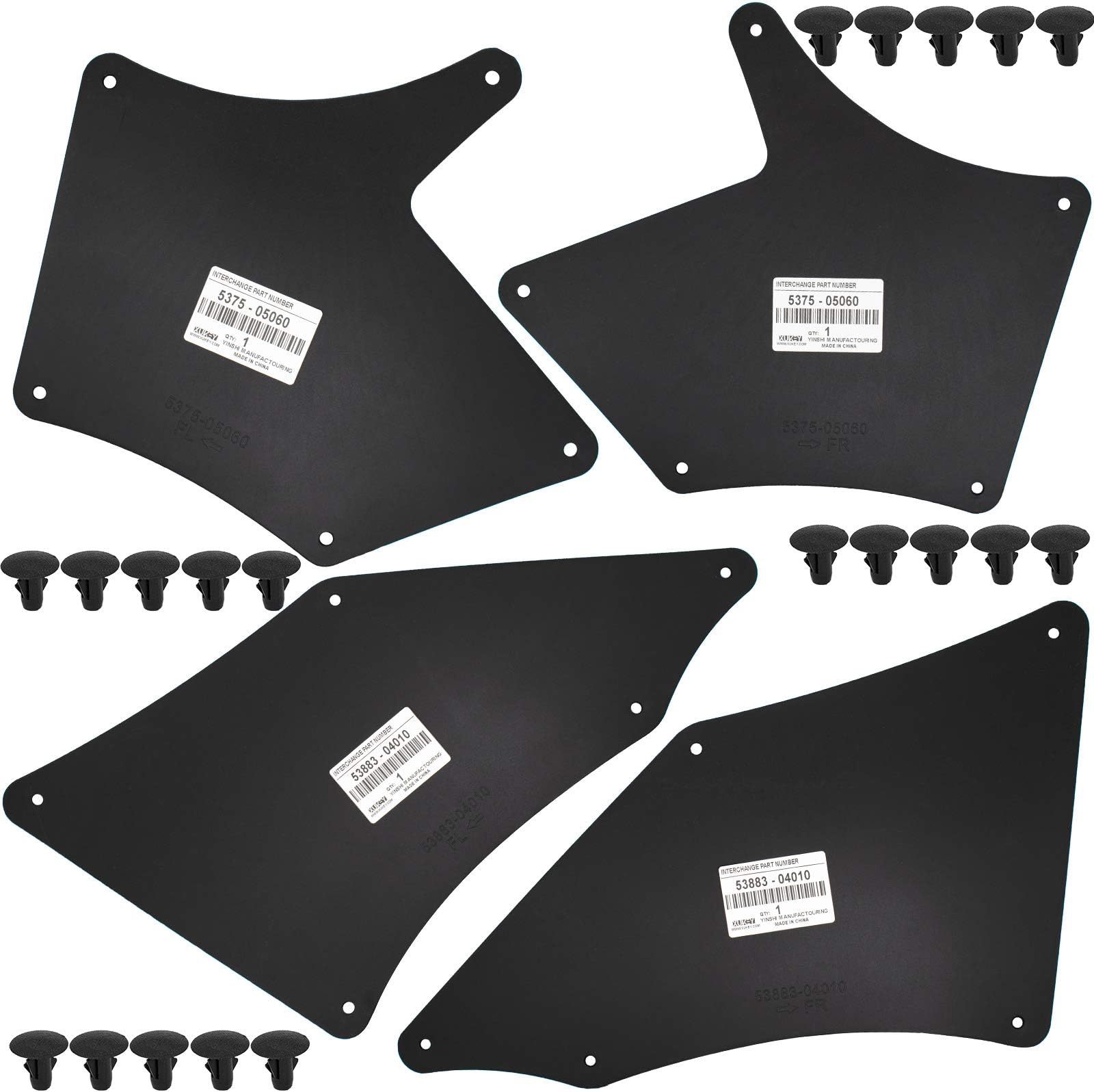 XUKEY Splash Gurards for Toyota Tacoma N220/N240/N250/N260/N270/N300 2005-2020 Mud Flaps Guards Mudflaps Mudguards OE# 5375-05060 537505060 53883-04010 5388304010 W/Clips 9046710186