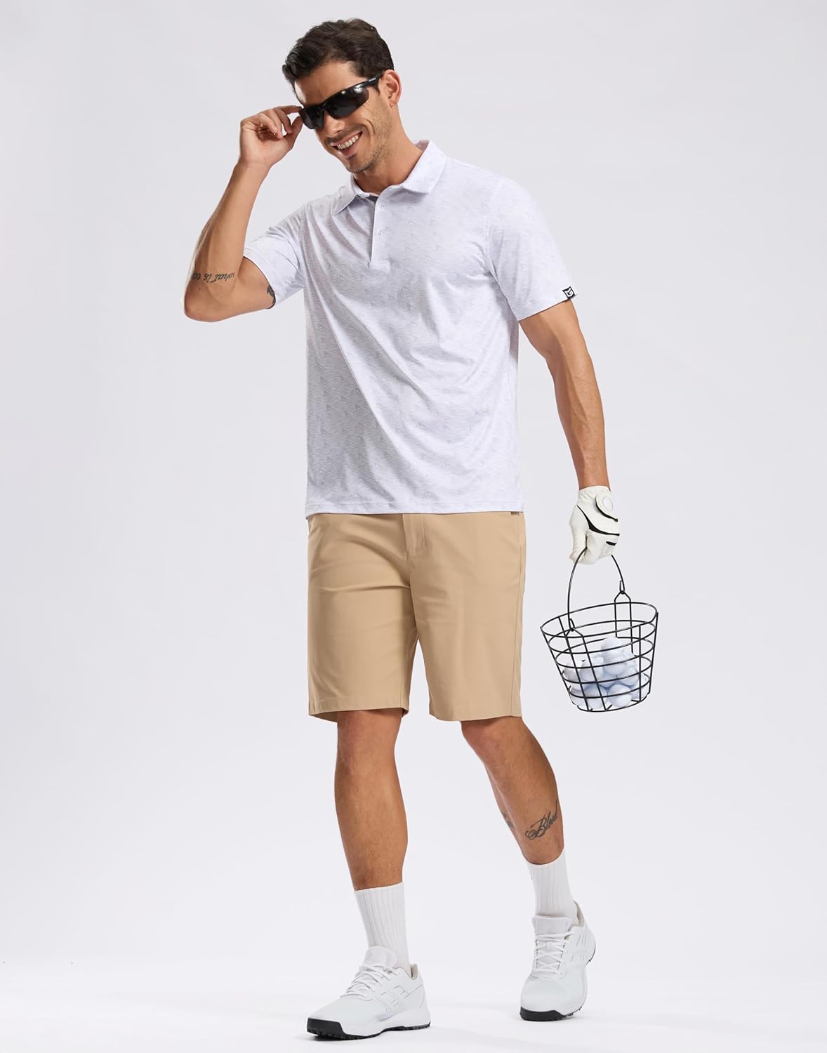 Men's Golf Shirt Short Sleeve Dry Fit Polo Moisture Wicking Print Collared Golf Shirts for Men Casual Lightweight - Image 3