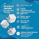 Ceptics Thailand Travel Adapter Set 2 in 1 USA to Thailand (Type O) - 3 Pack (Does Not Convert Voltage) gallery image