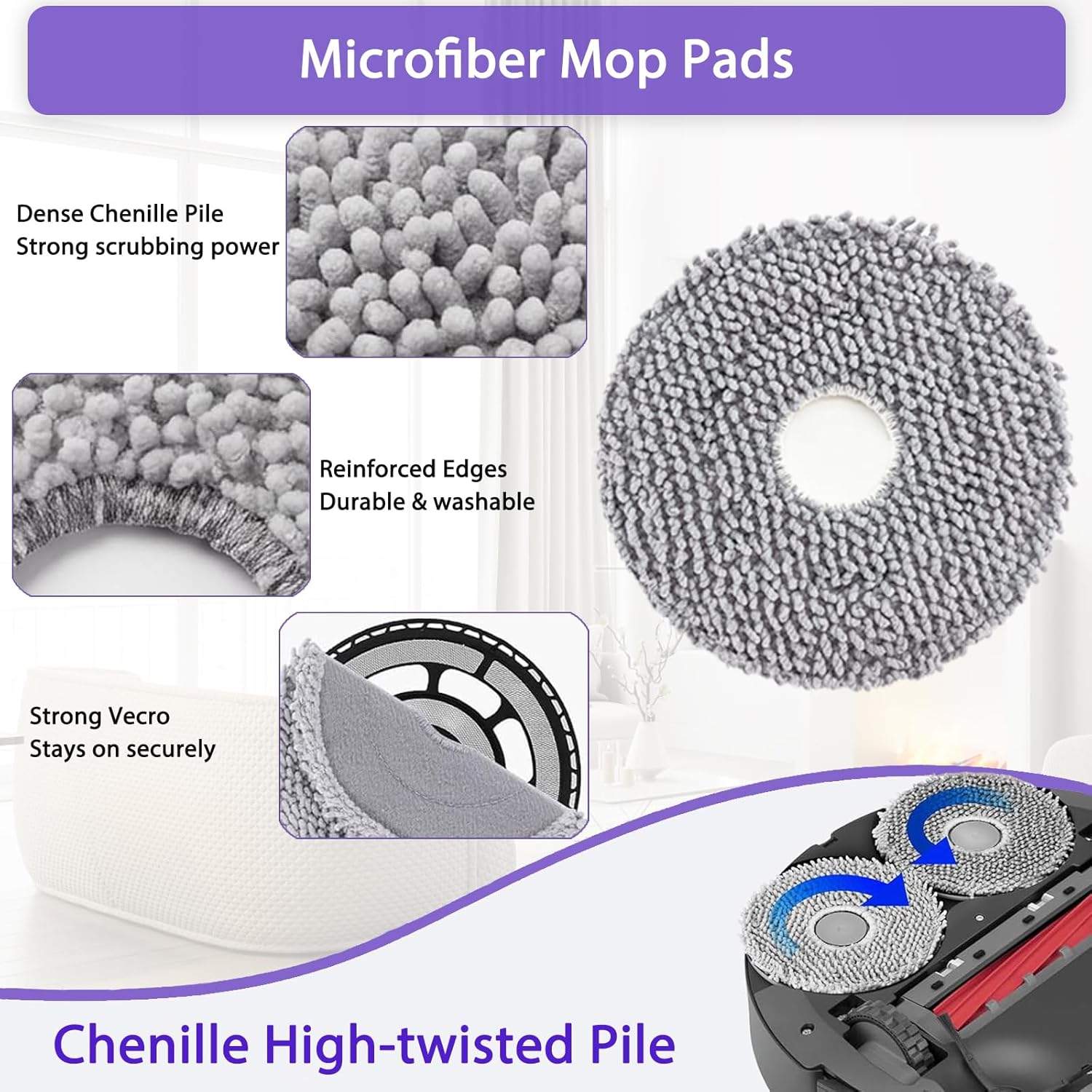 Qrevo S5V Replacement Accessories for Roborock Qrevo S5V/Curv/Curv S5X/Qrevo Edge/Edge S5A Robot Vacuum Cleaner, 2 Pairs Main brushes 4 Filters 6 Dust Bags 6 Mop Pads 8 Side brushes