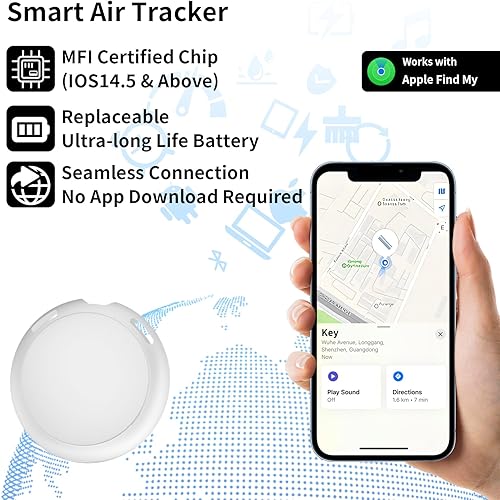 Miniatura 4 de Paquete de 2 rastreadores GPS sin suscripción para vehículos, funciona con Find My (solo iOS), funda magnética en tiempo real, mini rastreador de
