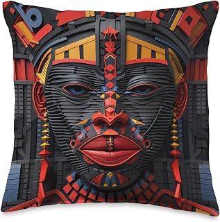 Authentic Bogolan Fabric Design | African Mudcloth Art Throw Pillow