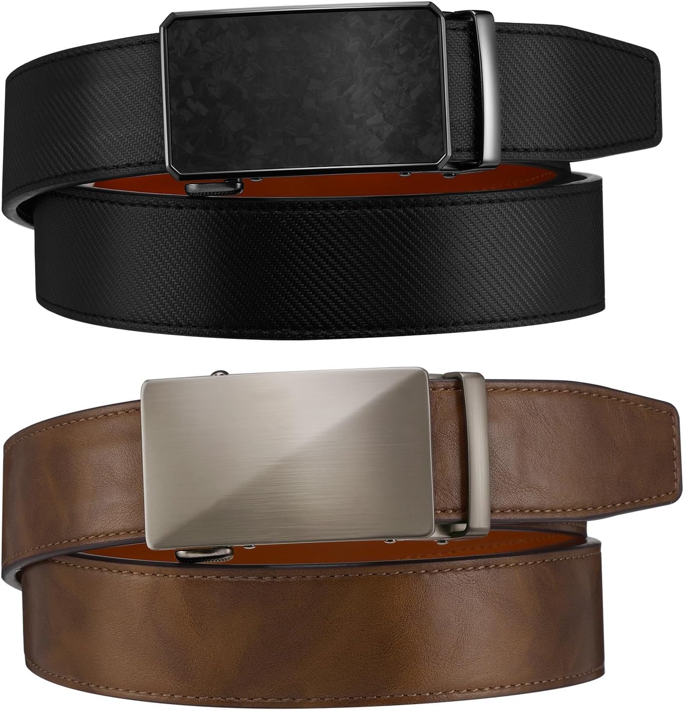 Zitahli Belt Men 2 Pack - Slide Leather Ratchet Belt Adjustable for Mens Gifts 1 3/8-Cut for Perfect Fit,Men's Accessories - Image 9