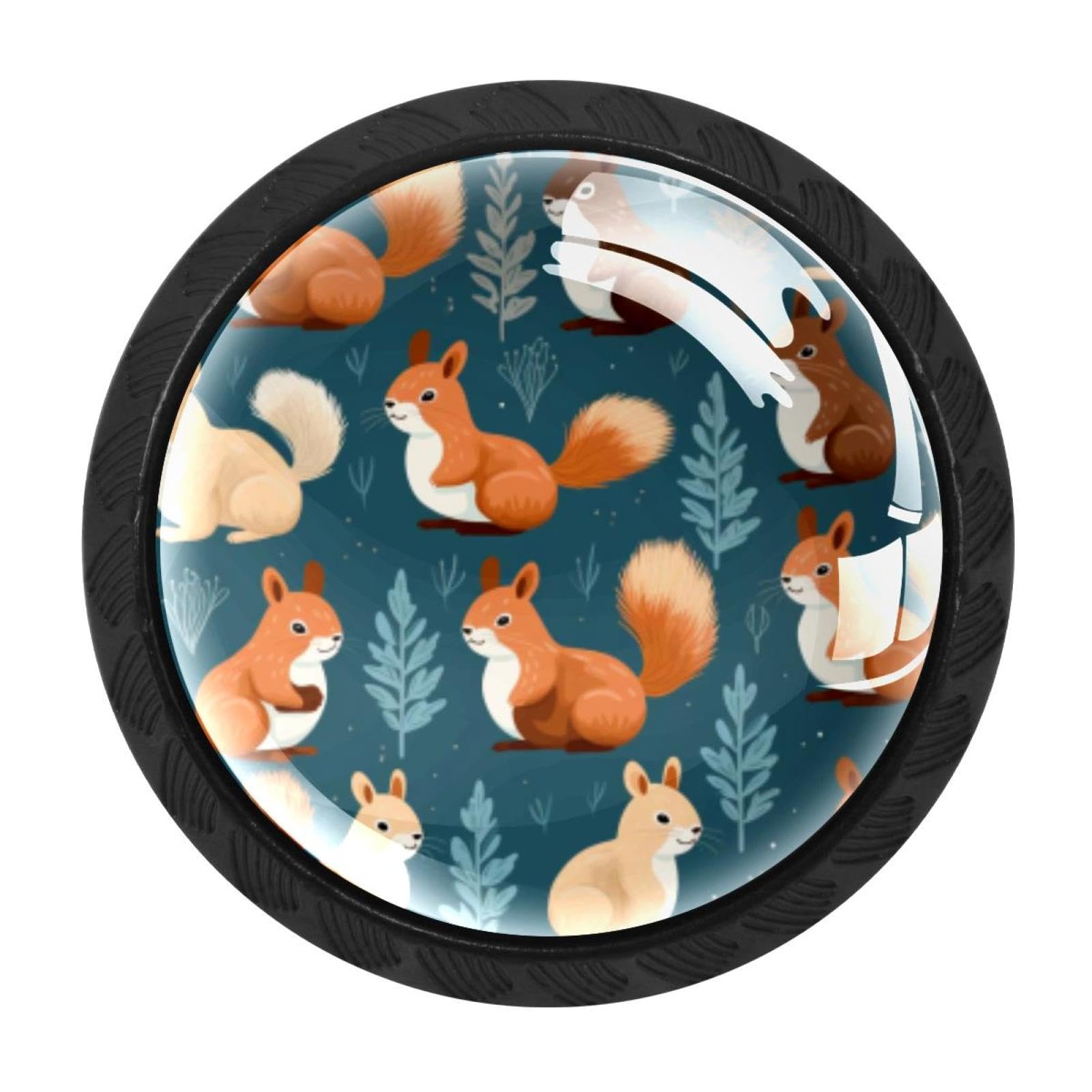 Chenzzzz Multicolored 11 4 Pcs Squirrel Cabinet Knobs Crystal Drawer Pulls For Kitchen, Bathroom Cabinet, Dresser And Cupboard