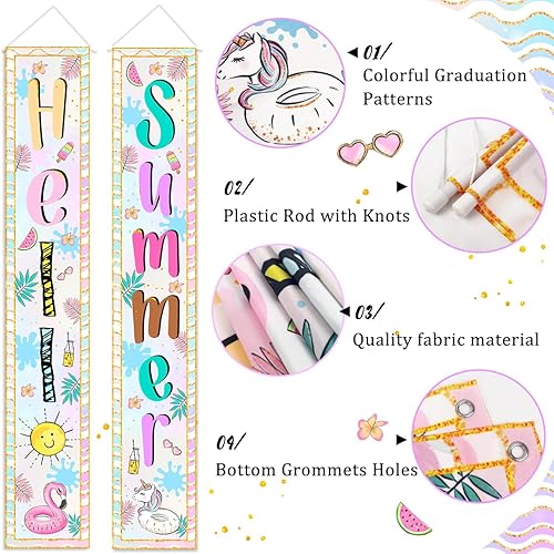 Miniatura 4 de Decoraciones de fiesta en la piscina, letrero de bienvenida de verano, cartel para piscina, playa, flamenco, cubierta de puerta para niños y niñas,