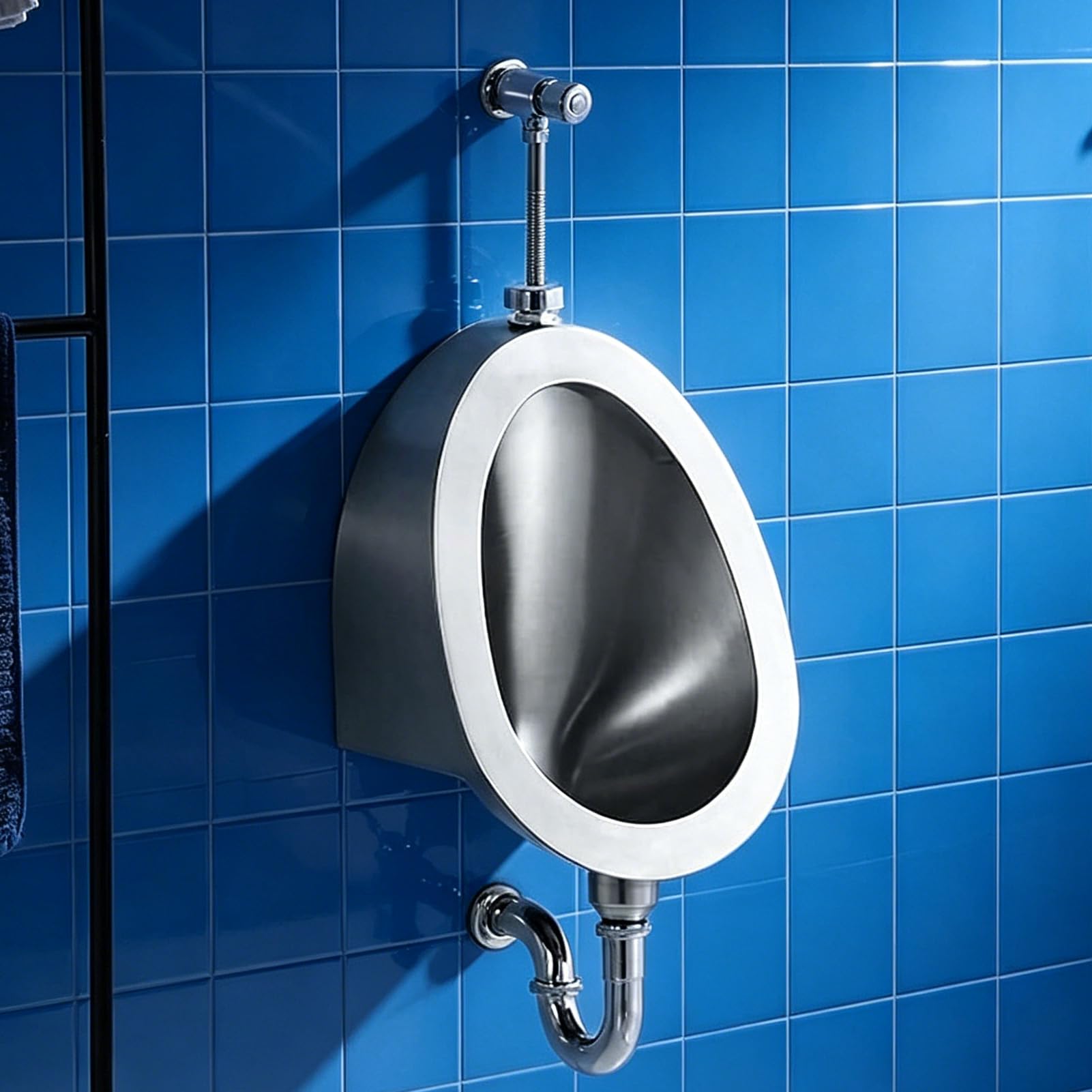 LYJIANGXIN Wall Mounted 304 Stainless Steel Urinal For Man, Intelligent Flushing Urinals For Men, Commercial Automatic Sensor Urinal For Public Restroom, Men Bathroom
