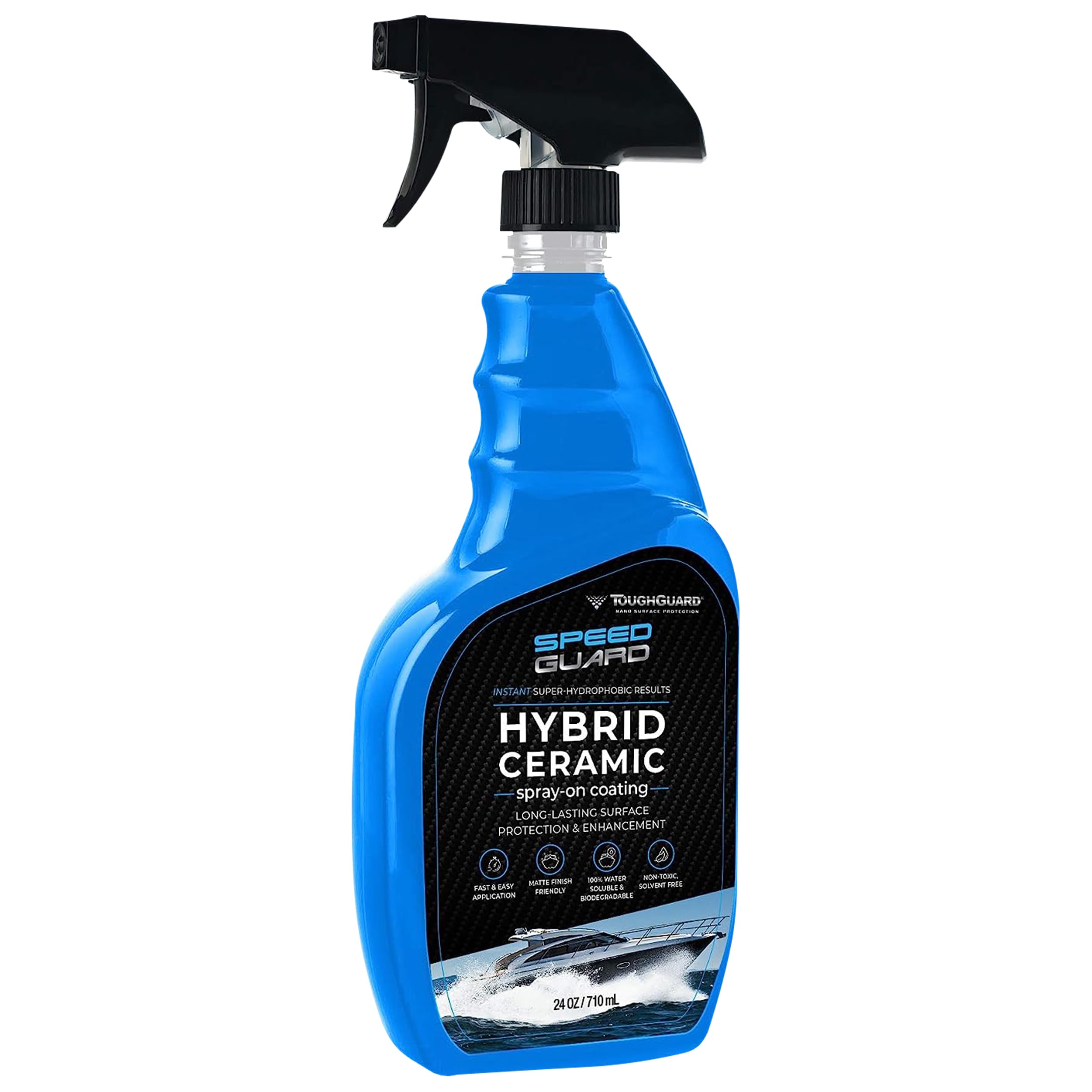 SpeedGuard Hybrid Spray-On Marine Ceramic Coating for Boats Hydrophobic Protectant Boat Polish Sealant, Detailing Cleaning Protection Supplies Boating Products, 24oz by ToughGuard