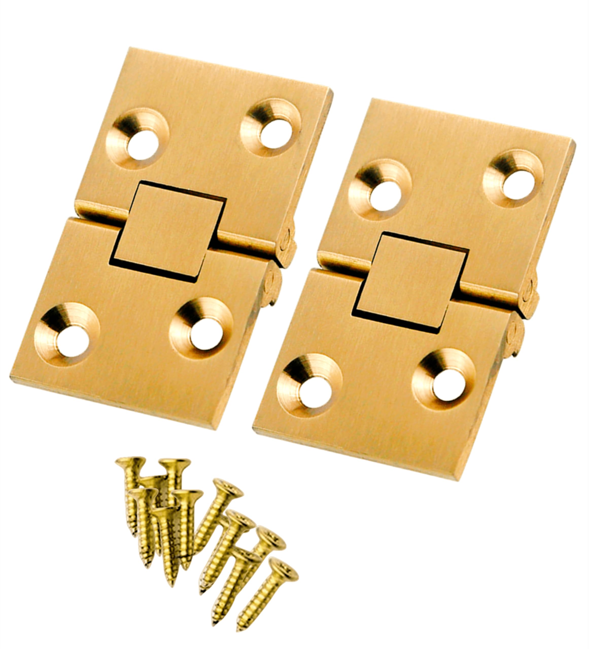 Pair of Brass Flap Hinges Table Folding Flip Top Hinge,Brass Butler Tray Hinges Flip Concealed Furniture Hardware (50mmX30mm)