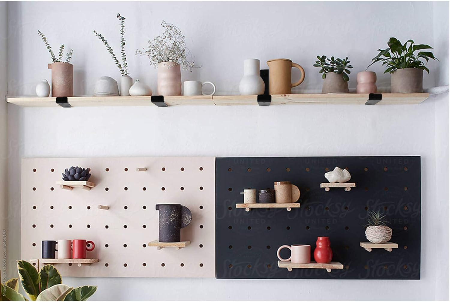 Flash Sale Buy 1 get 1 Shelf Brackets 12 Inch 1/4 Thick Steel Heavy Duty Rustic Shelf Supports, Modern Farmhouse Metal Wall Floating J Bracket for Shelves, Decorative Industrial Angle Lip Bracket Wall Mounted (6 Pcs)