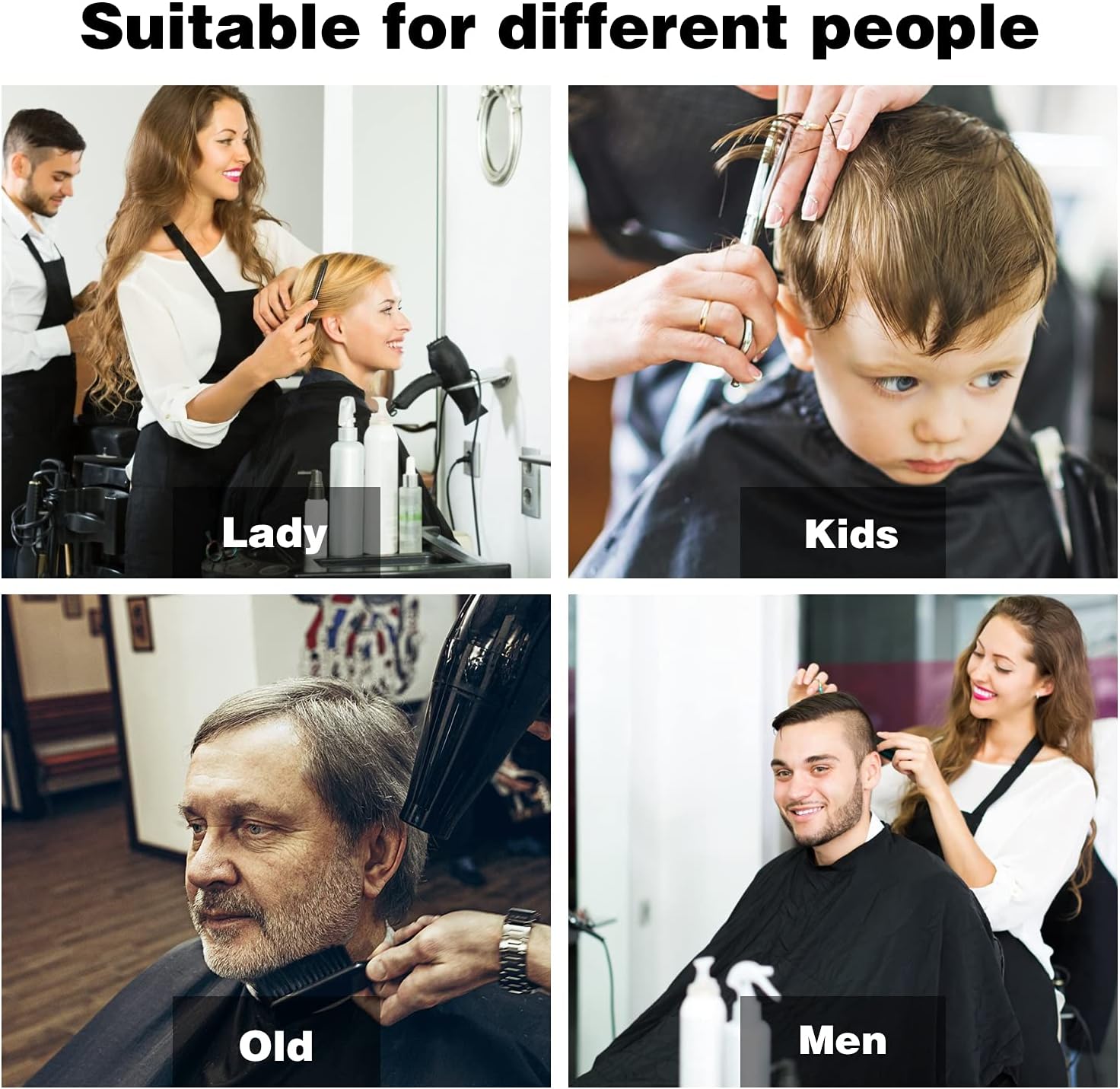 Professional Salon Barber Cape for Men/Women - Hairdressing Waterproof Hair Cutting Cape with Adjustable Snap Closure,Salon