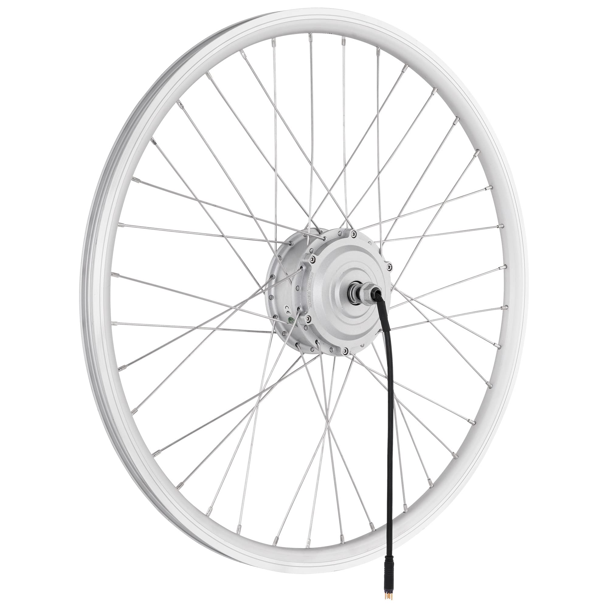 E-Bike Moteur moyeu Roue Avant, rayonné, Argent, 20'' 26'' 28'', 36V/48V 250W, E-Bike, vélo électrique, Pedelec