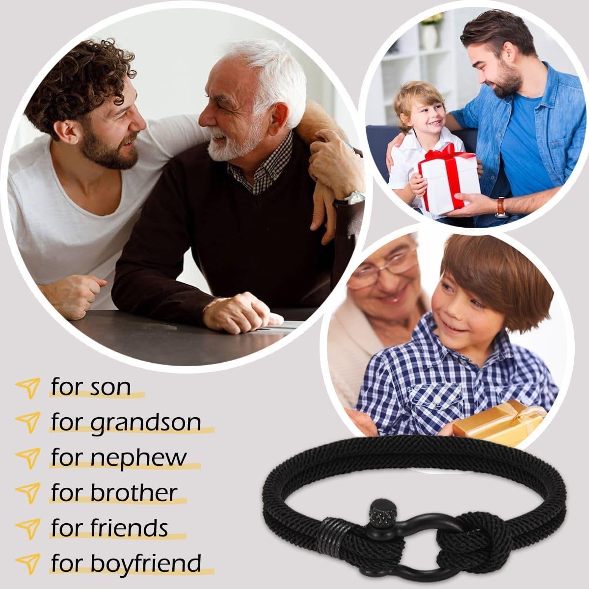 Leyung to My Boys Bracelet Gifts for Son Brother Grandson Nephew Guy Friends, Valentines Birthday Graduation Day Christmas Easter Gifts for Teenage Boys Men - Image 7