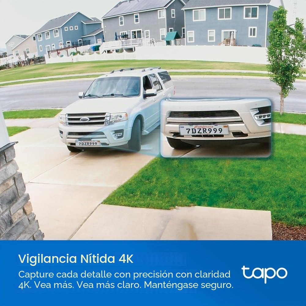 Tapo C460 Kit 4K 8MP Batería Solar Cámara de Seguridad para Exteriores inalámbrica, CCTV, Ultra HD, sin Tarifa mensual, detección de IA, conversación bidireccional, IP66, visión Nocturna a Color