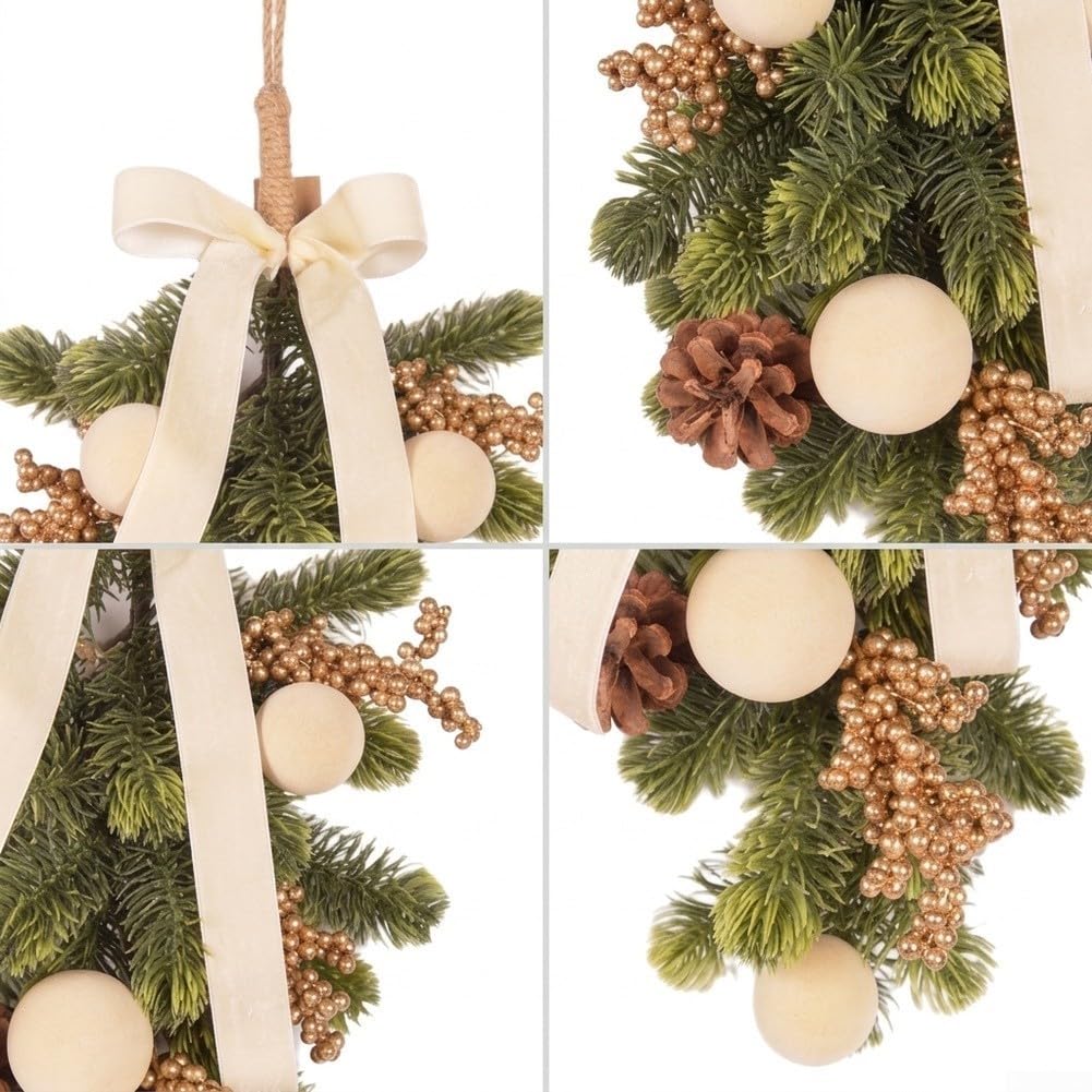 Künstlicher Weihnachtskranz 41cm Plastik Beeren für deko Künstlicher