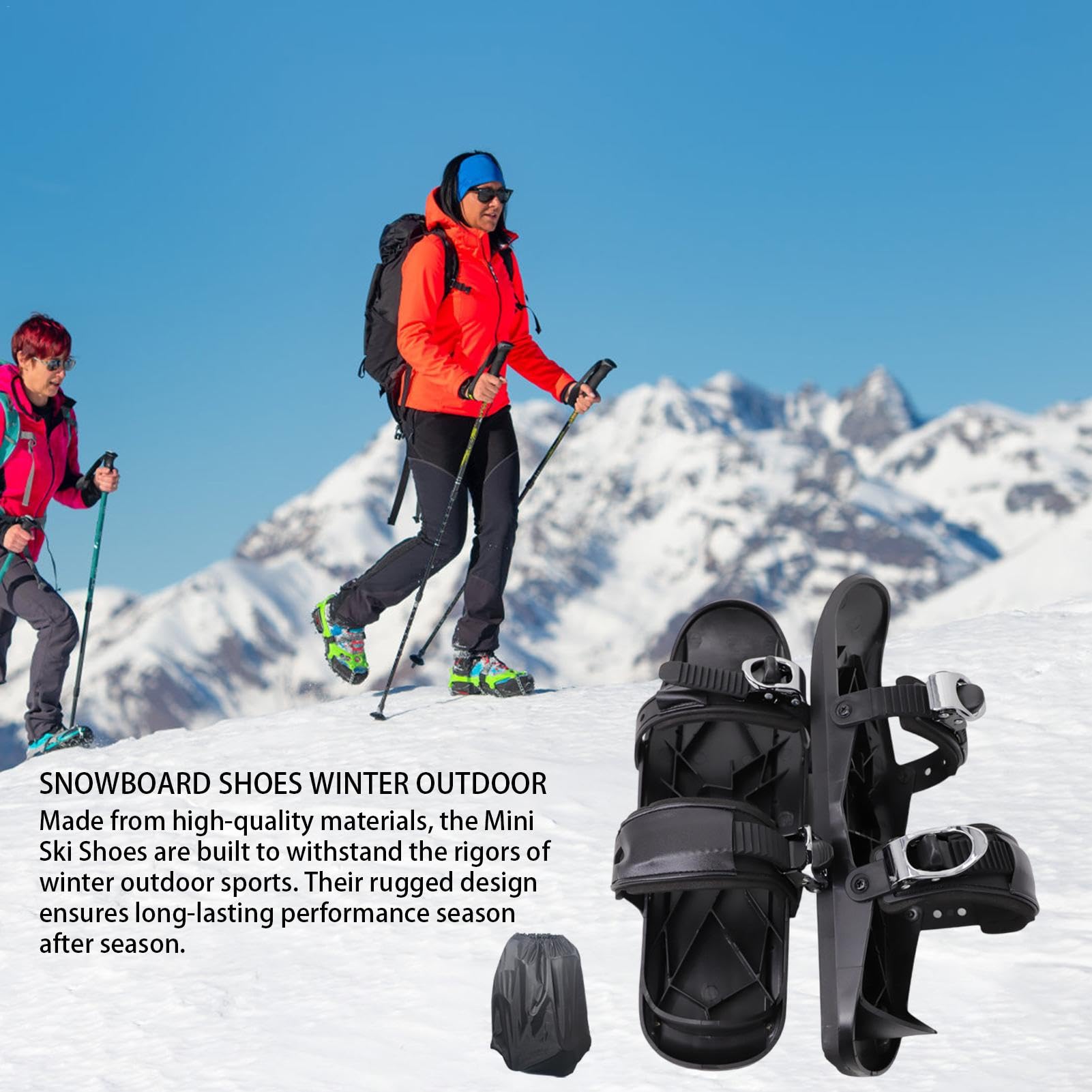 Pattinaggio sulla neve, sci corti | Sci da pattinaggio,Accessorio da sci antiscivolo con borsa per il trasporto, sci corti multifunzionali regolabili per uomo donna escursionismo invernale e
