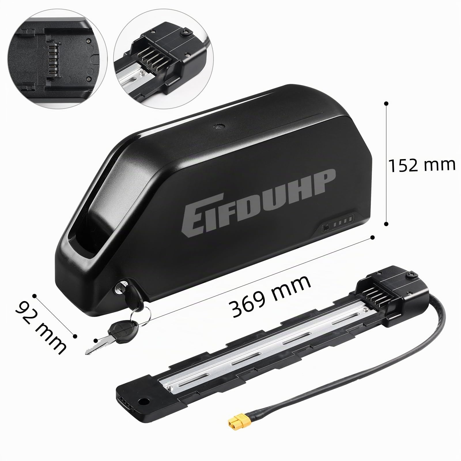 Batteria per Bicicletta Elettrica 48V 52V Batteria Ebike 20AH 25AH per 1500W-50W Motore Bici, con Base 5-Pin, Caricabatterie e Blocco Sicurezza (52V 25AH)