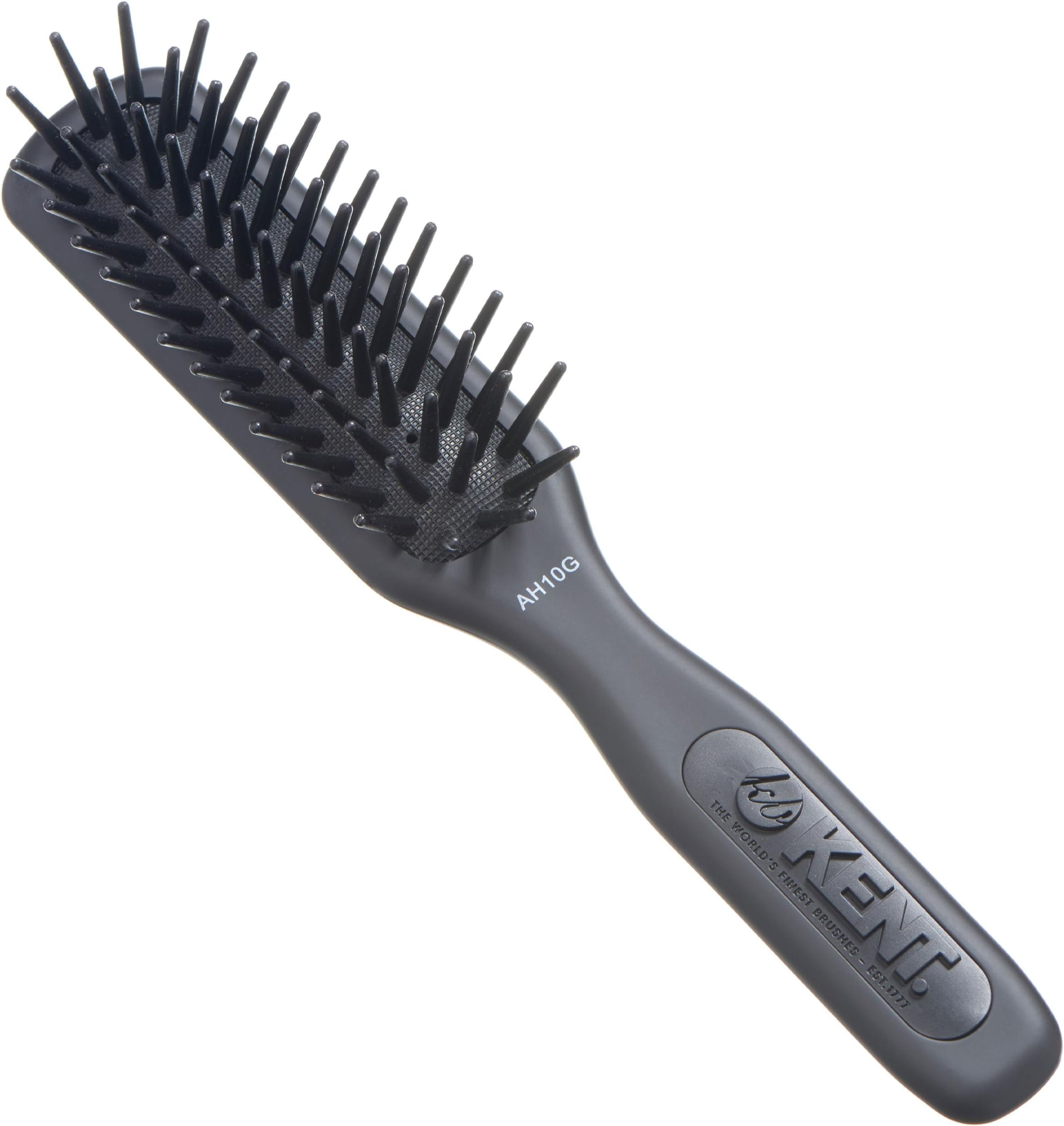 AH10G Airhedz Pro Narrow Pin Hair Brush Narrow Cushion Paddle Brush - Taming Fat Pins, Detangling Long Thick and Curly Hair, Scalp Massager and Growth Stimulator for All Hair Types(Fat Pin, Grey)