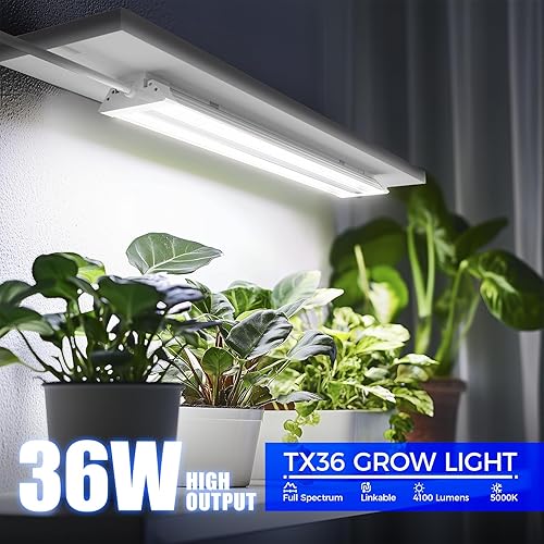 Miniatura 2 de Barrina TX36 - Luz de cultivo de 2 pies para plantas de interior, 36 W (equivalente a 200 W), alto PPFD, espectro completo de luz diurna de 5000 K,