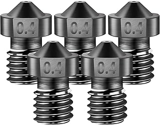 [3D Drucker Düse Set](5PCS*0,4mm), E3D V6 gehärteter Stahl Hochtemperatur Nozzle, kompatibel mit Prusa i3,Anycubic i3 mega All Metal Hot End