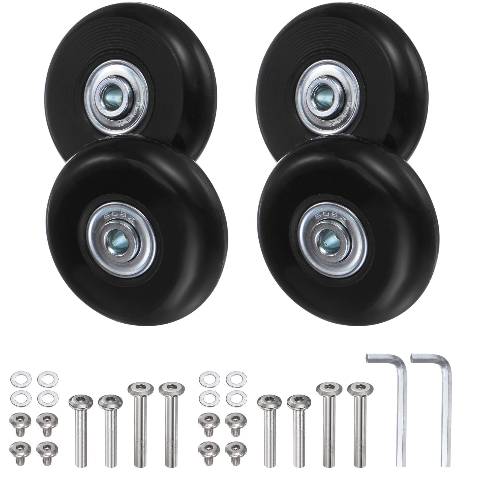 Luggage Wheels Replacement 40x18mm Rubber Mute Casters Pack of 4