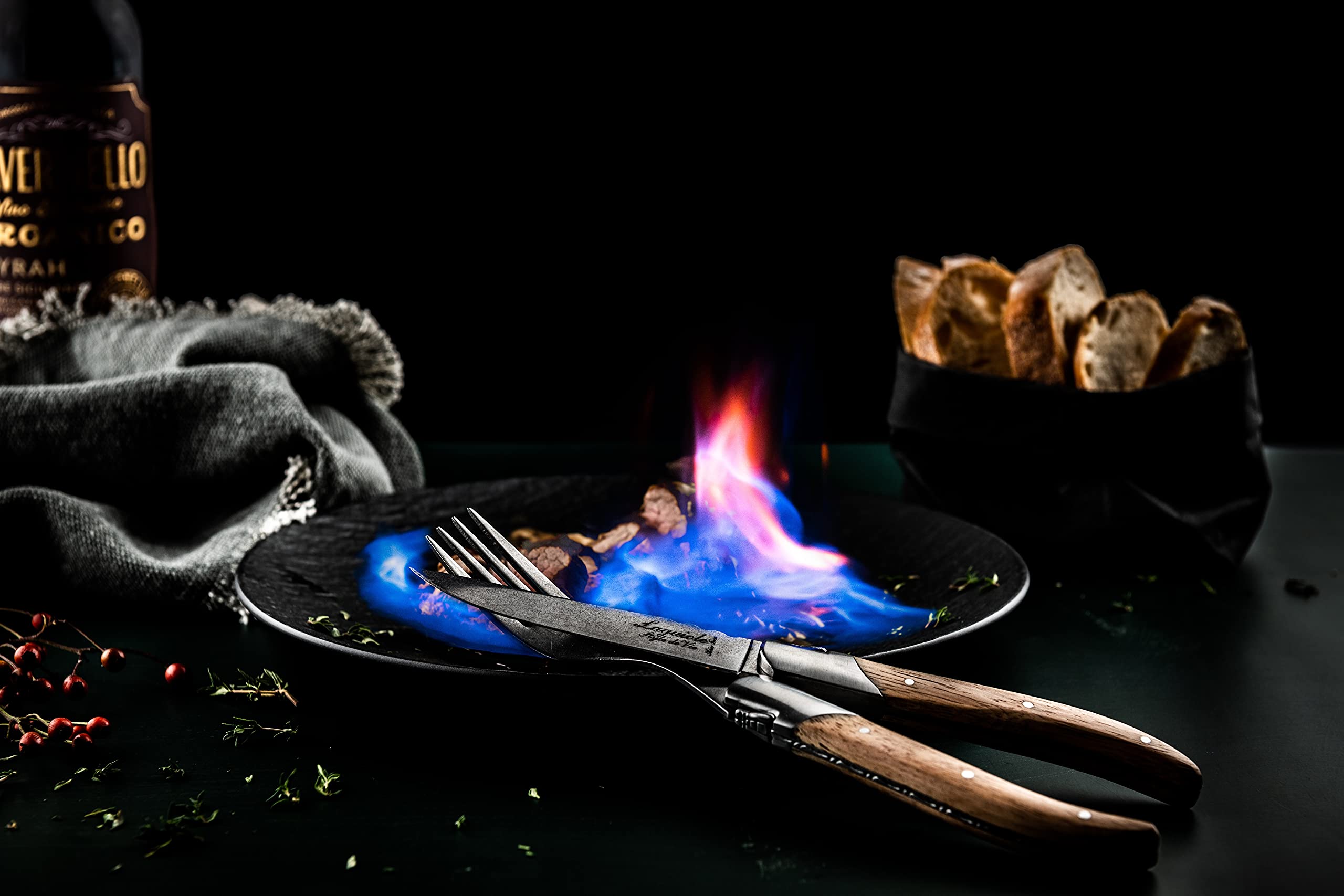 Laguiole Style de Vie Steakmesser Luxury Line, 6-teilig, Eichenholz