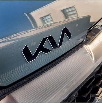 5 Emblem Coating Sticker Set Glossy Black Compatible with Graficar Design Kia Sportage