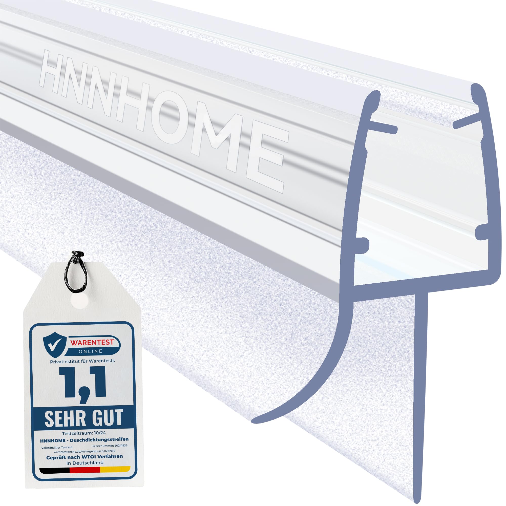 HNNHOME Duschdichtung – Universelle Duschtürdichtung/Ersatzdichtung für 5–8 mm Glastüren, extra dicke Gummilippe, 100% wasserdicht, einfache Installation (90cm, 1)