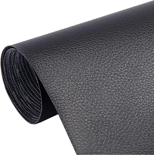 Cremsy Leather Repair Patch Tape, Self-Adhesive Leather Repair Patch Kit for Couch Sofa Car Seats, Waterproof Vinyl Repair Patch, Cuttable Furniture Repair Tape for Chair Jacket (Black)
