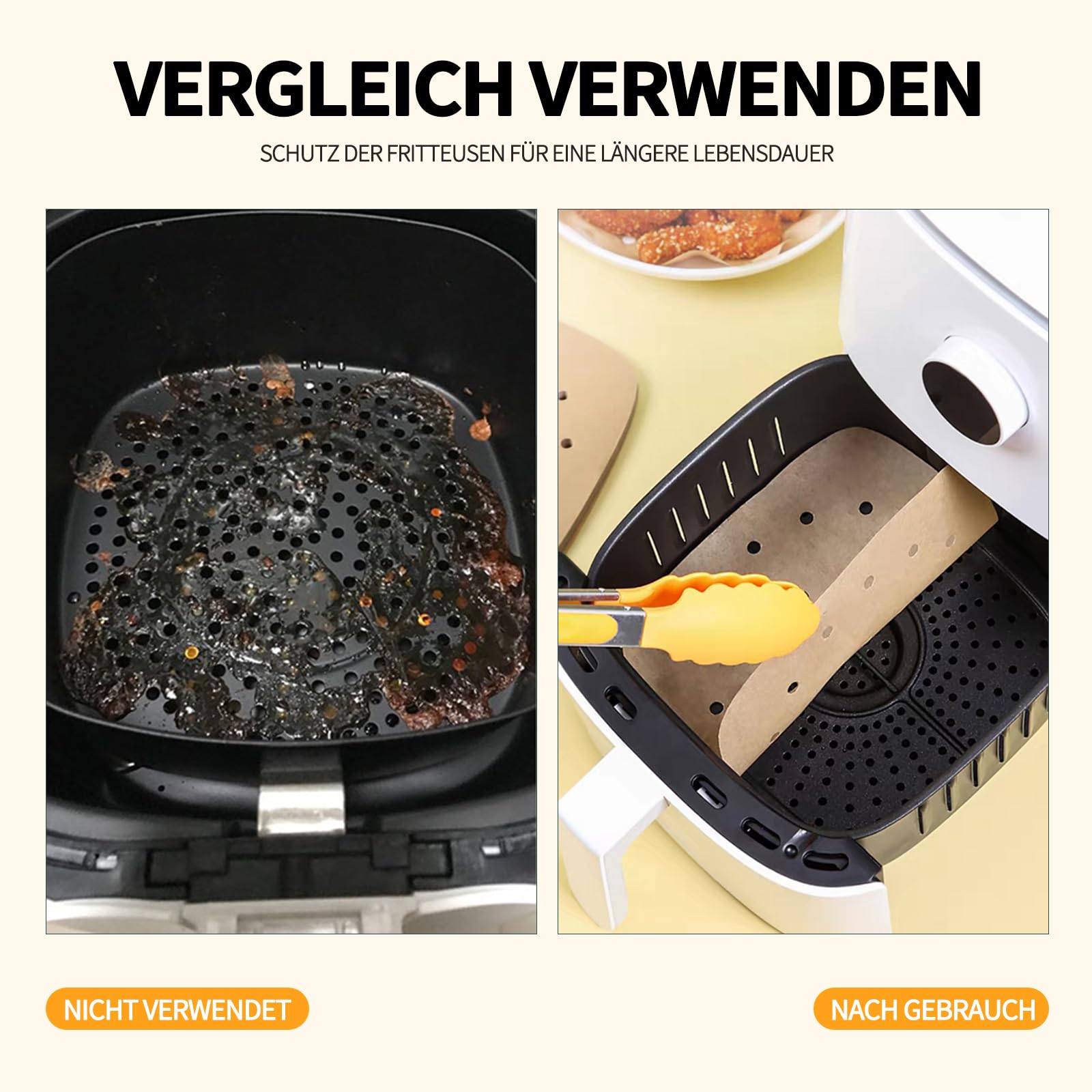 200 Stück Pergamentpapier Für Die Heißluftfritteuse – Perforiertes Backpapier 22 Cm, Ideal Für Backen & Dampfgaren