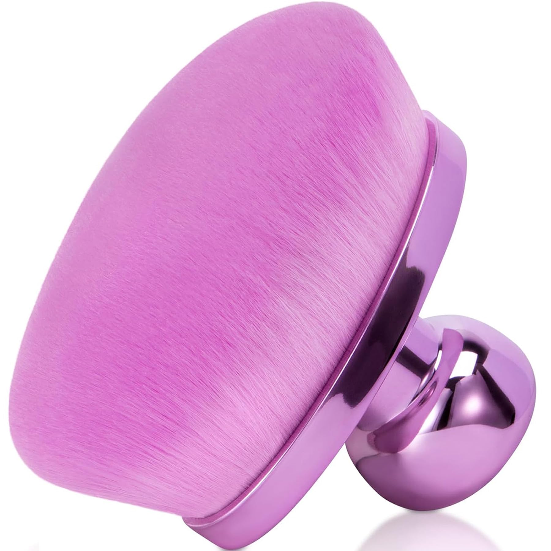 Yoseng-Purple - Brocha de maquillaje corporal extra grande para autobronceador, 115 mm de ancho, ovalada, cepillo corporal Kabuki para mezclar y difuminar, fibra vegana, cepillo autobronceador para