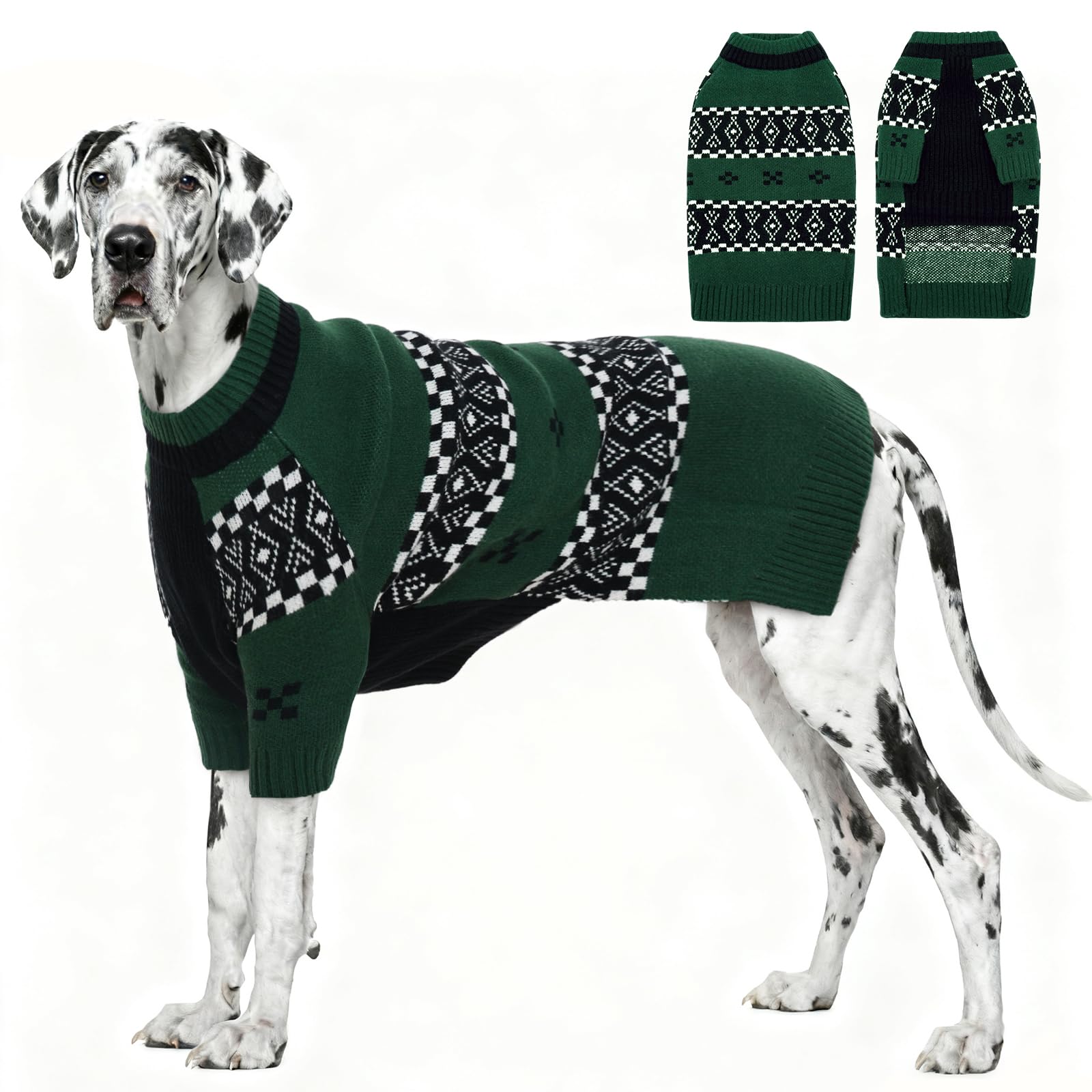 ROZKITCH Maglioni per cani extra large per cani femminili, elastico per cani, maglione natalizio con gambe anteriori per prevenire il freddo all'aperto, per animali domestici giganti in inverno e