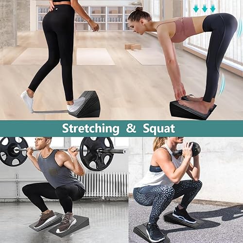 Miniatura 3 de Tabla inclinada para estiramiento de pantorrillas, 4 piezas de tabla inclinada para estiramiento de pantorrillas, bloque de cuña EPP ligero