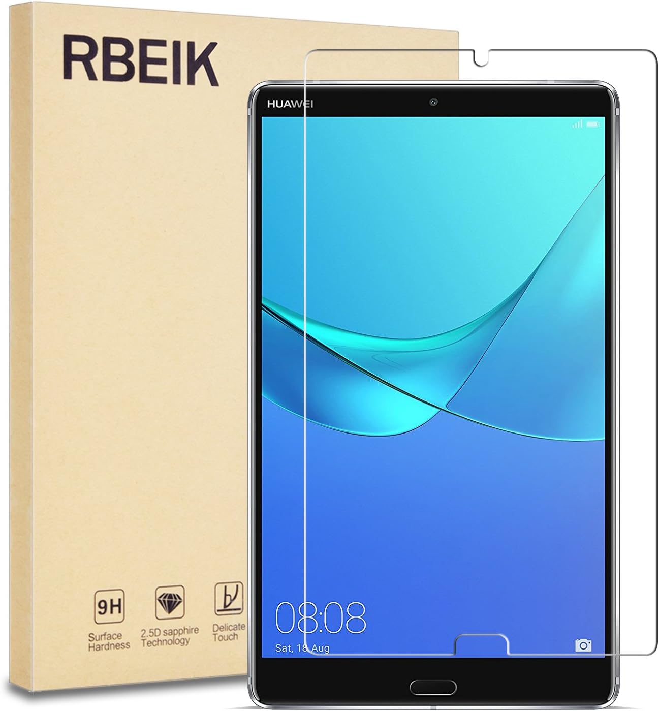 Huawei Mediapad M5 8.4 Inch Tablet Screen Protector Glass - RBEIK Premium Tempered Glass Screen Protector for Huawei Mediapad M5 8” Tablet 8.4inch Screen Tablet with 9H Hardness Anti-Scratch Feature