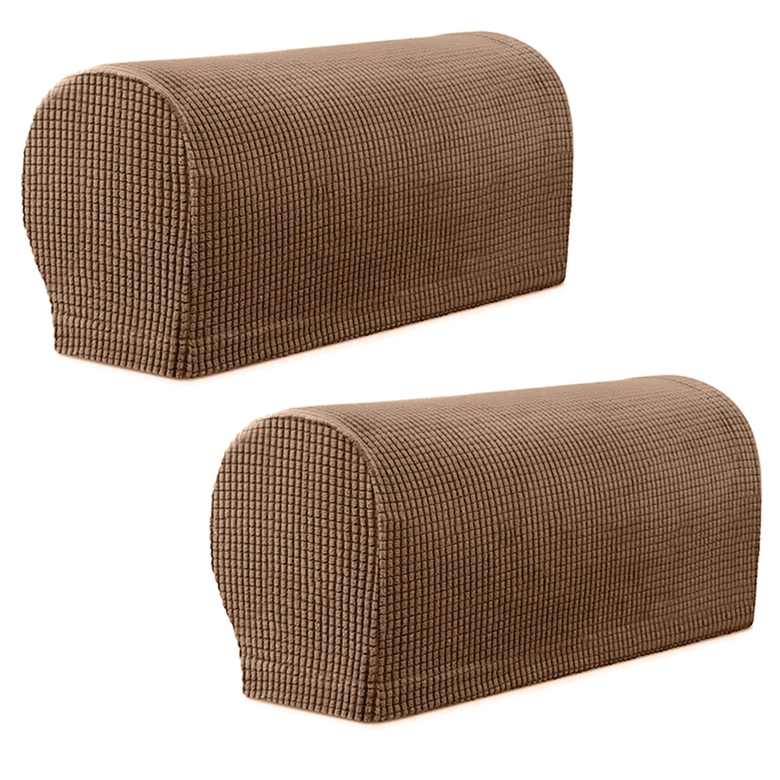 Armrest Chair Covers, Set of 2 Stretch Armchair Covers for Arms，Spandex Polyester Sofa Arm Caps Non Slip Armrest Covers Chairs Armchairs Couches Recliner for Furniture Protector (Coffee Brown) — image 1