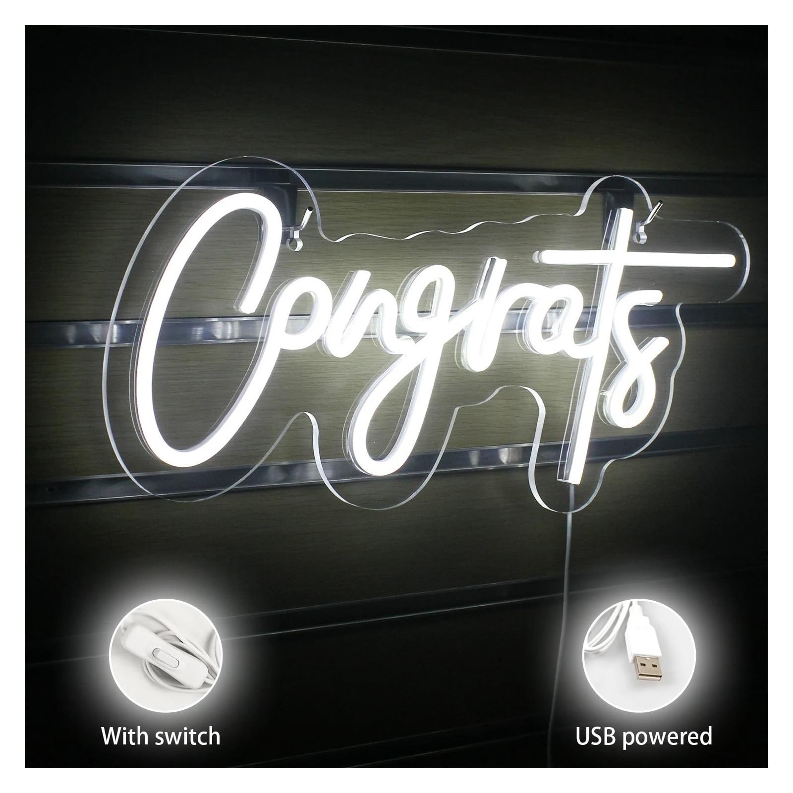 Insegna luminosa al neon Per insegne al per neon congratulazioni LED bar feste cameretta camera da letto arredamento bella per stanza