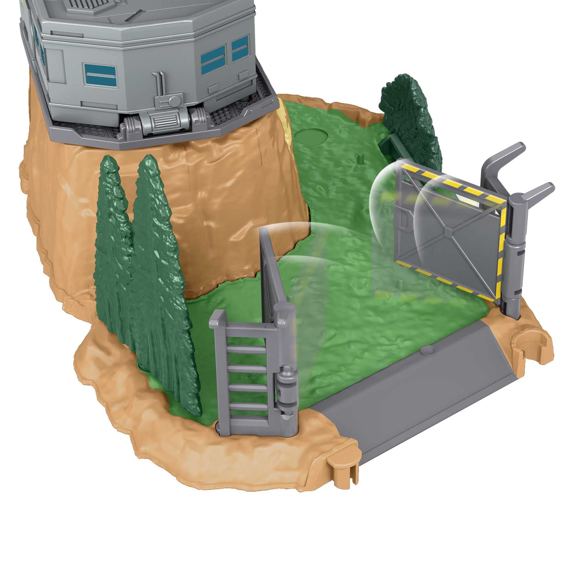 Jurassic World: Dominion Ucieczka dinozaura Minifigurki Zestaw z 2 minifigurkami dinozaurów, kilkoma obszarami zabawy, wyrzutniami i „łamiącymi się” elementami, dla dzieci od 4 roku życia, HFF12