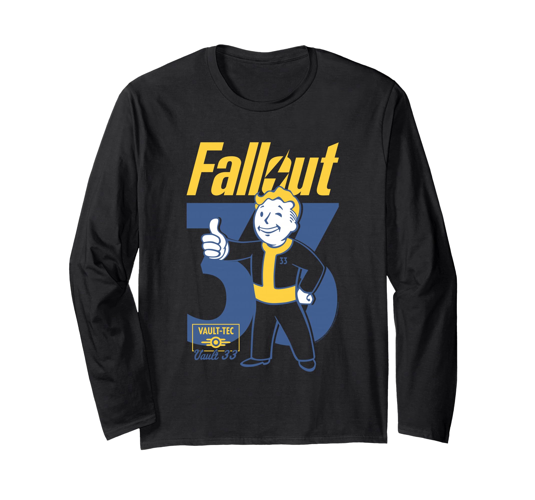 Fallout TV Series 33 Vault Boy Pose Vault-Tec Long Sleeve T-Shirt