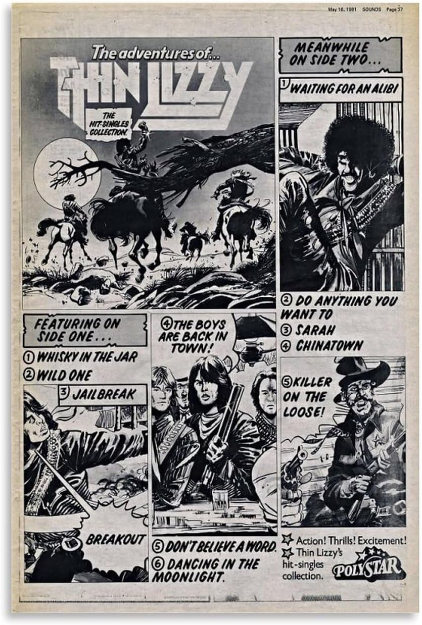 RYTRHNCV Thin Poster Lizzy Posters Aesthetic Canvas Wall Art Print Home Decor for Bedroom Living Room08x12inch(20x30cm) Unframe-style