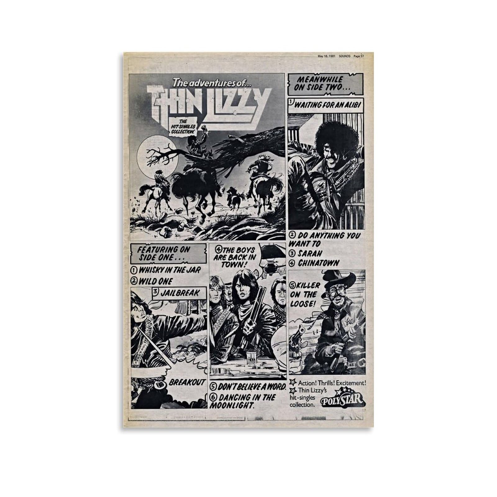 RYTRHNCV Thin Poster Lizzy Posters Aesthetic Canvas Wall Art Print Home Decor for Bedroom Living Room08x12inch(20x30cm) Unframe-style
