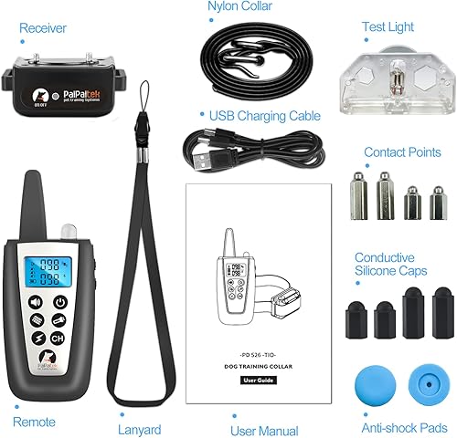 Miniatura 7 de PaiPaitek Collar antiladridos con control remoto, collar automático de ladrido y entrenamiento combinado con pitido, vibración, choque, modo de