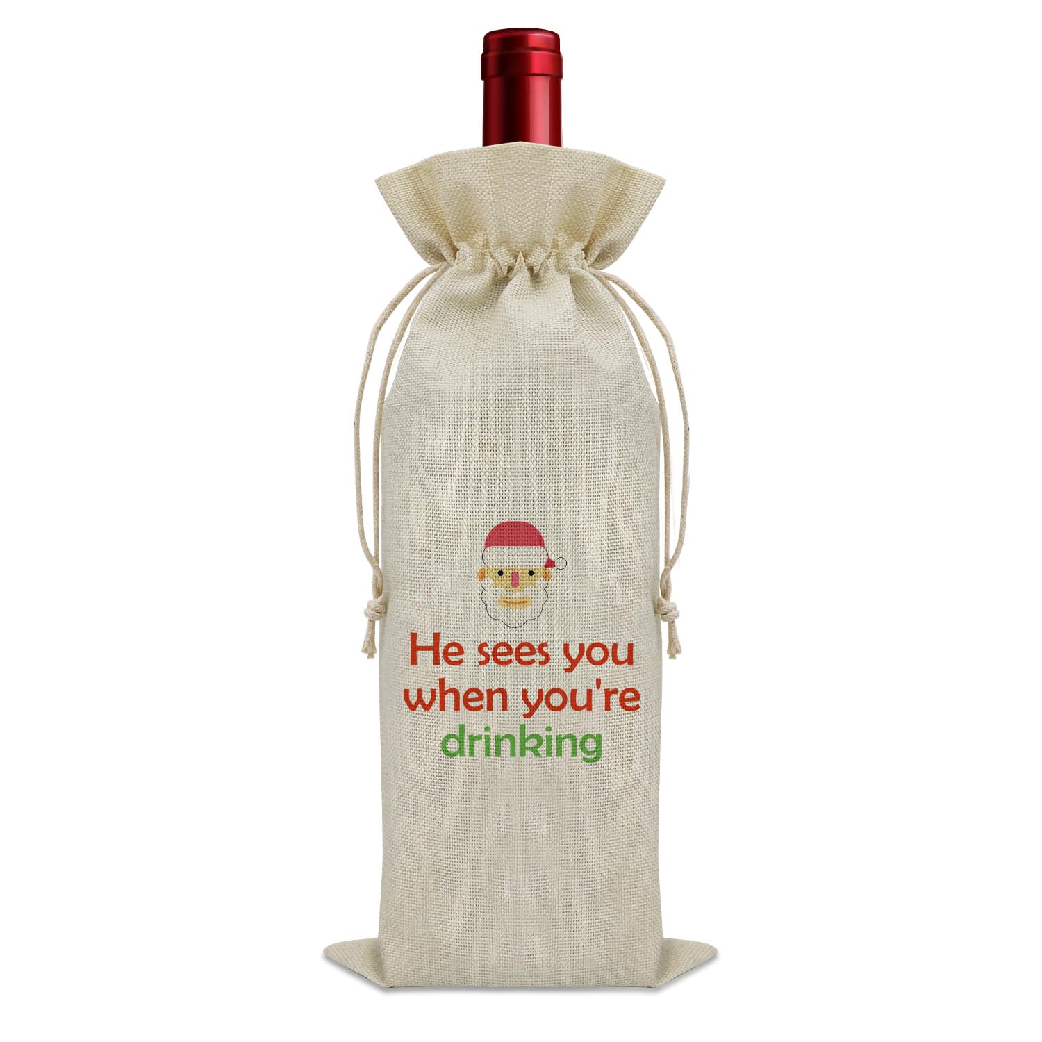 Regalos divertidos para beber, bolsas de vino para botellas de vino, regalos de Navidad para bebedores de vino, bolsa de botellas de vino de vacaciones, fundas para botellas de vino para viajes,