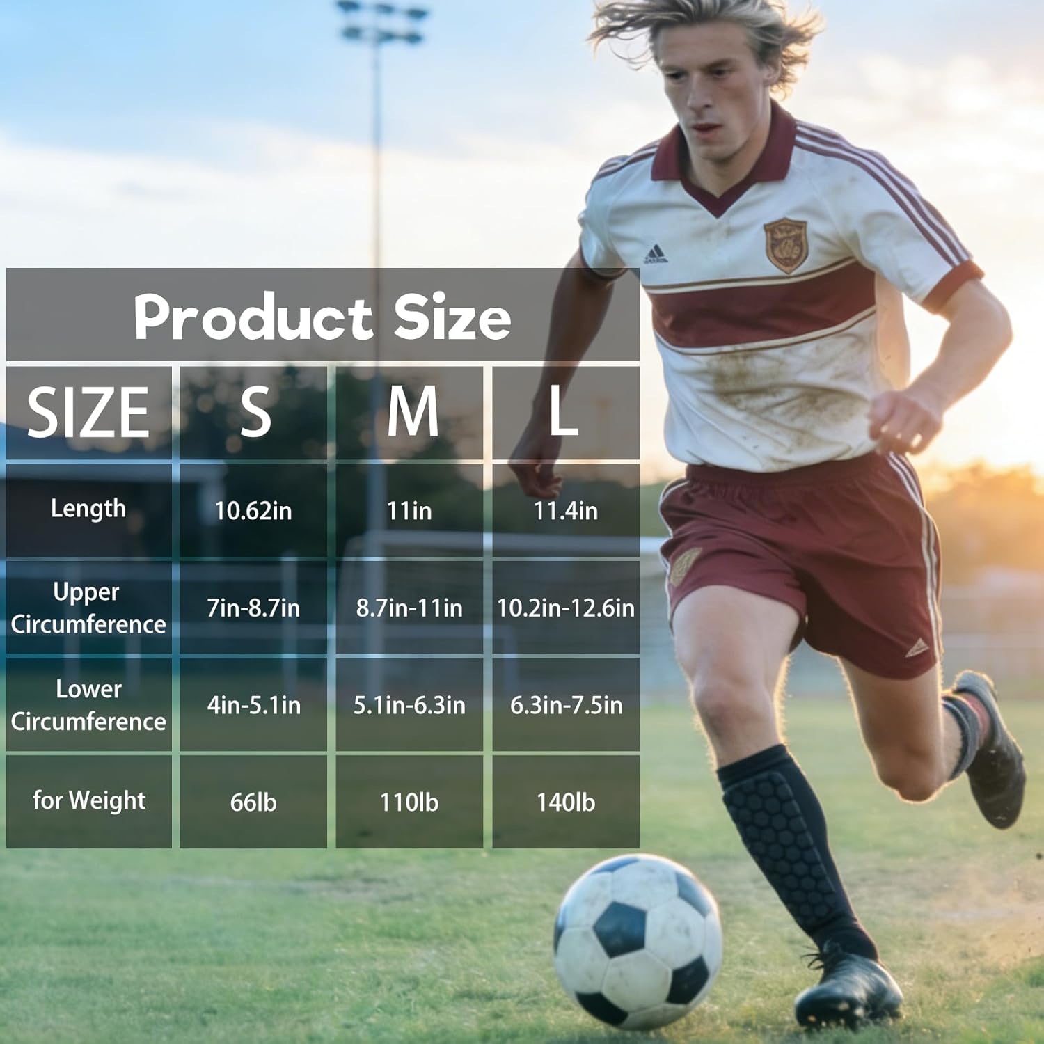 Soccer Shin Guards, Shin Guards Kids Youth, Calf Compression Sleeve with Honeycomb Pads, Protective Soccer Shin Pads Gear for Boys, Girls - Image 2