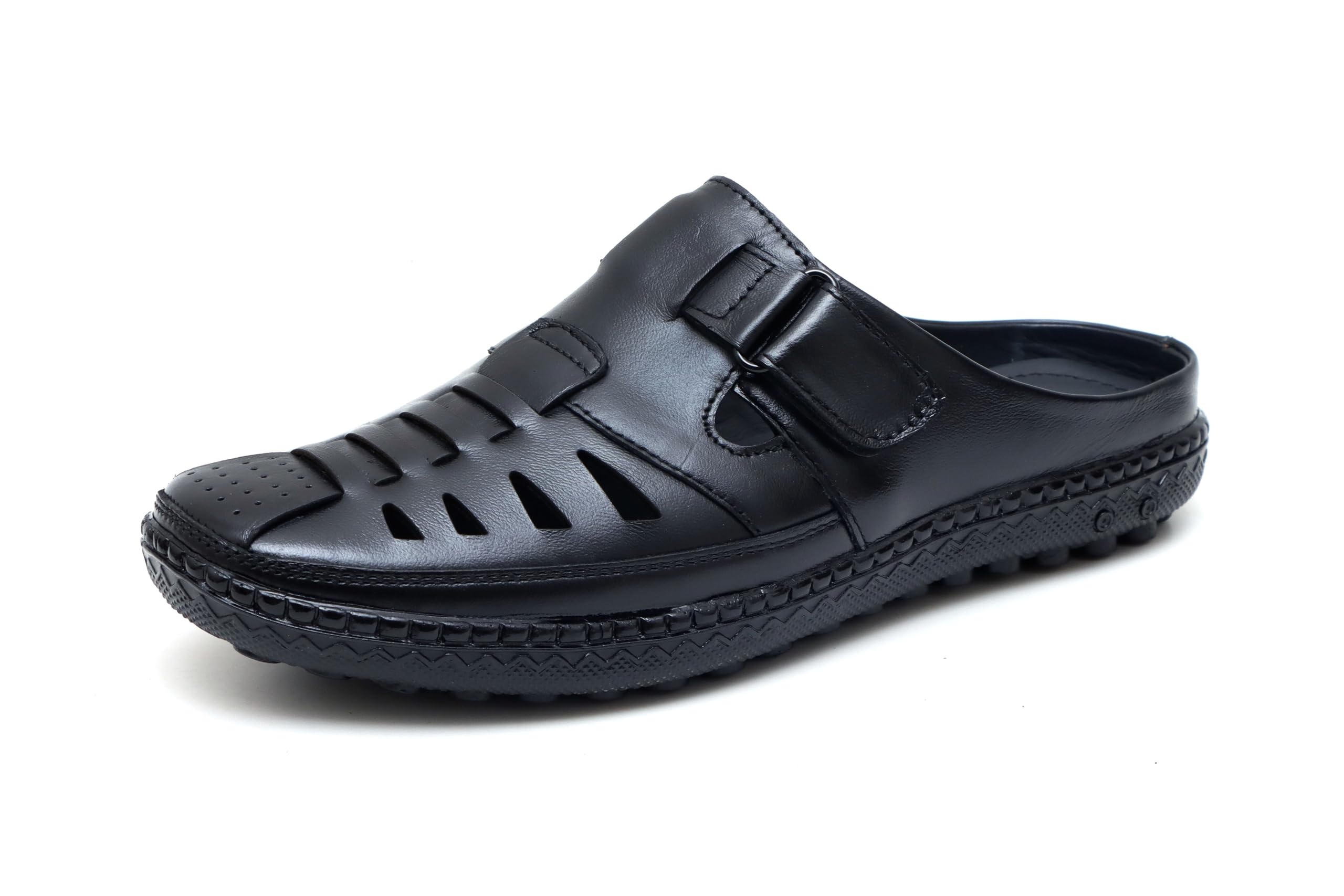 ARAMISH Black Genuine Leather Fisherman Sandals for Mens Latest - 7 UK (B0D1VS873J) Amazon Price History, Amazon Price Tracker
