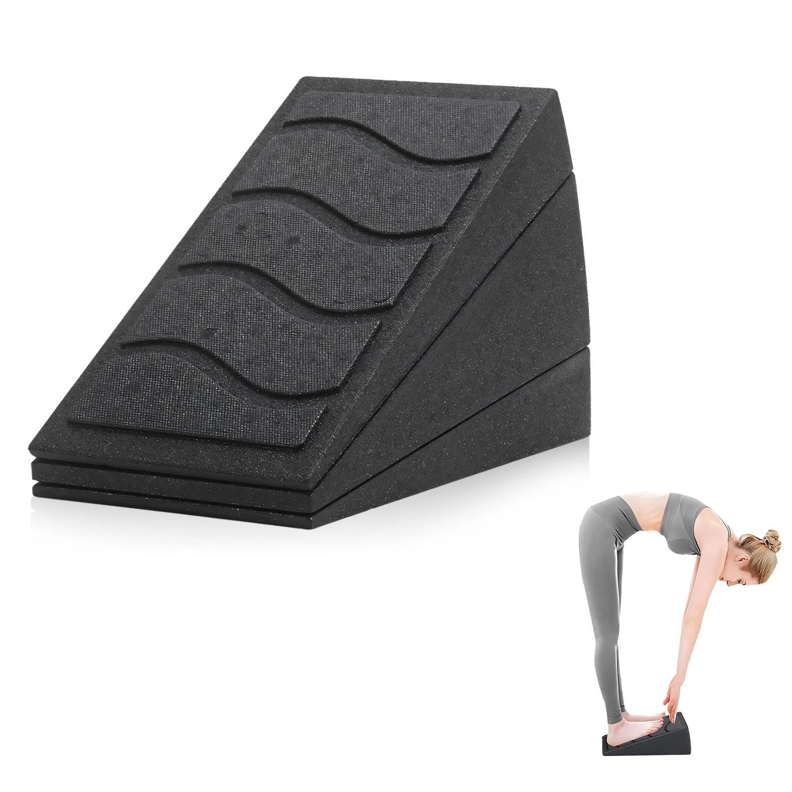 3Pcs Slant Board Wedge Block Set, 5 Adjustable Angles Squat & Calf Stretch Stretcher for Balance, Mobility, Yoga & Calf Raise, 480 Lbs Weight Capacity Wedges for Ankle Mobility and Squat Support